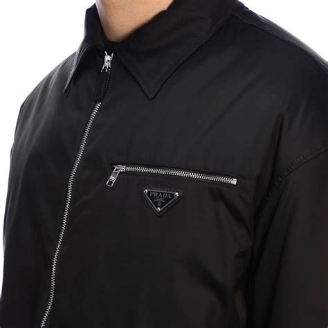 black hooded prada jacket|prada nylon full zip jacket.